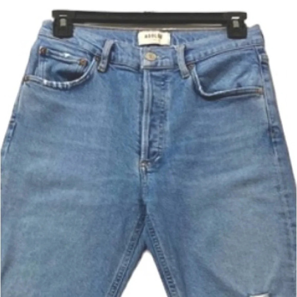 Agolde Riley High Rise Distressed Straight Leg Jeans Size 26 - Picture 4 of 10